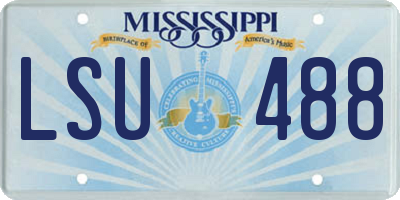 MS license plate LSU488