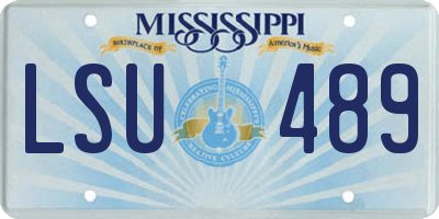 MS license plate LSU489
