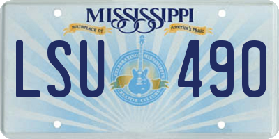 MS license plate LSU490