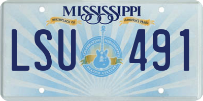 MS license plate LSU491