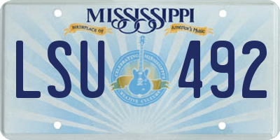 MS license plate LSU492