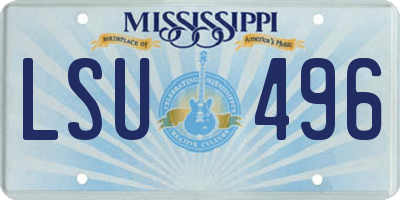 MS license plate LSU496