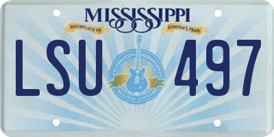 MS license plate LSU497