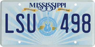 MS license plate LSU498