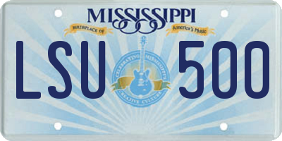 MS license plate LSU500