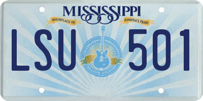 MS license plate LSU501