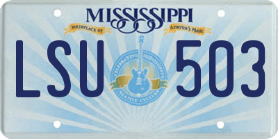 MS license plate LSU503