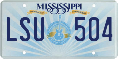 MS license plate LSU504