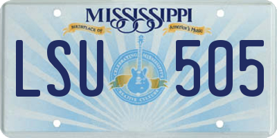 MS license plate LSU505