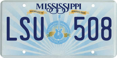 MS license plate LSU508