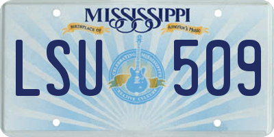 MS license plate LSU509