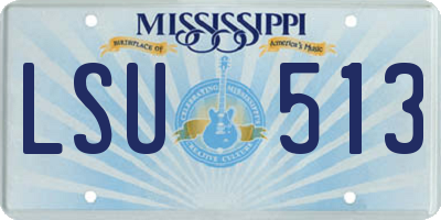 MS license plate LSU513