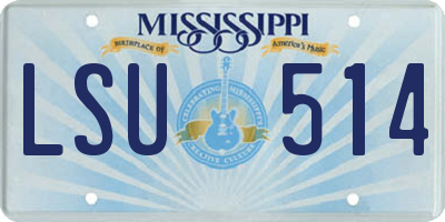 MS license plate LSU514