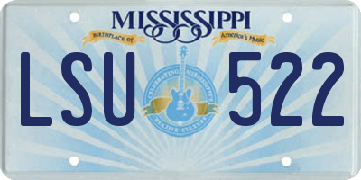 MS license plate LSU522