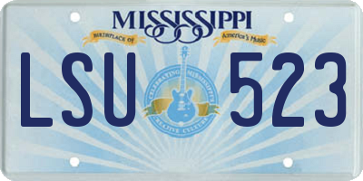 MS license plate LSU523