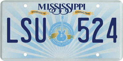 MS license plate LSU524