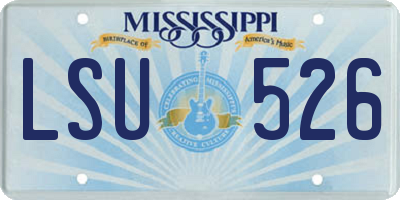 MS license plate LSU526