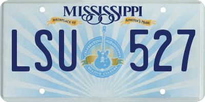 MS license plate LSU527