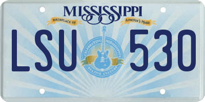 MS license plate LSU530