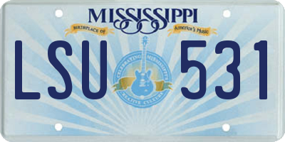 MS license plate LSU531