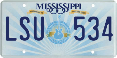 MS license plate LSU534