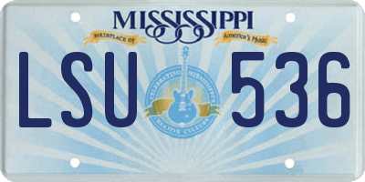 MS license plate LSU536