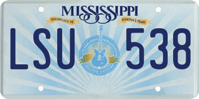 MS license plate LSU538
