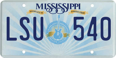 MS license plate LSU540