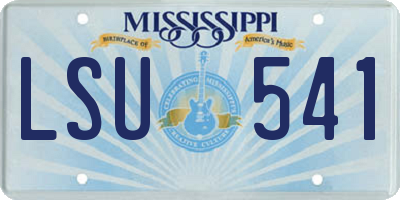 MS license plate LSU541