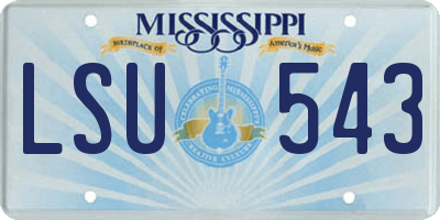 MS license plate LSU543