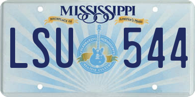 MS license plate LSU544