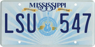 MS license plate LSU547