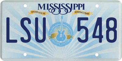 MS license plate LSU548