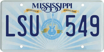 MS license plate LSU549