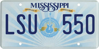 MS license plate LSU550