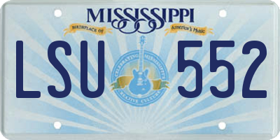 MS license plate LSU552
