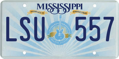 MS license plate LSU557