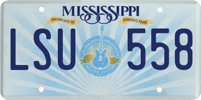 MS license plate LSU558