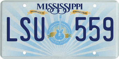 MS license plate LSU559