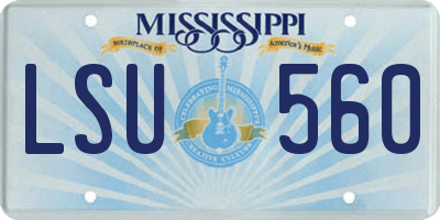 MS license plate LSU560