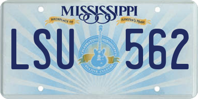 MS license plate LSU562