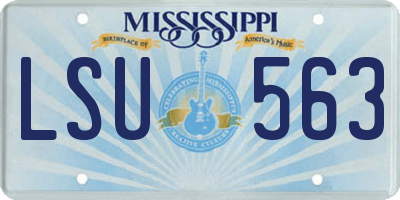 MS license plate LSU563
