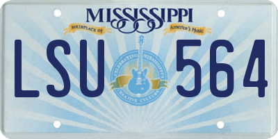 MS license plate LSU564