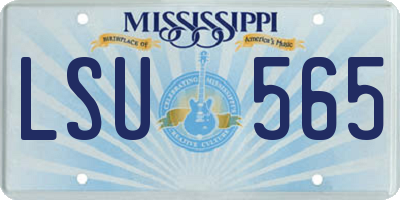 MS license plate LSU565