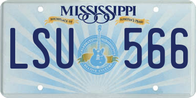 MS license plate LSU566