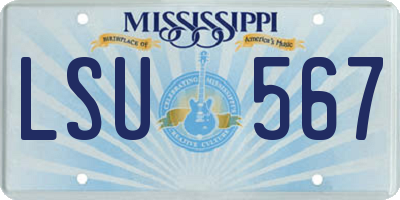 MS license plate LSU567