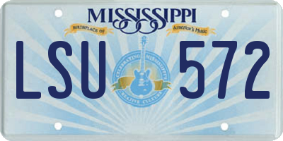 MS license plate LSU572
