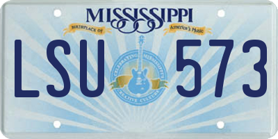 MS license plate LSU573