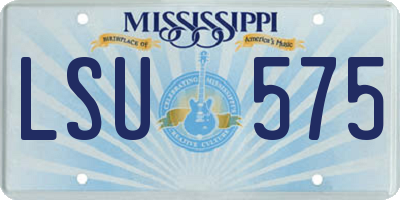 MS license plate LSU575
