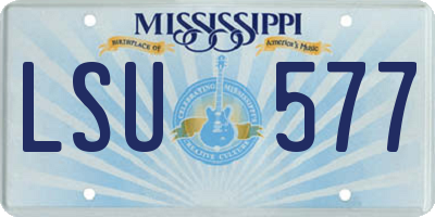 MS license plate LSU577